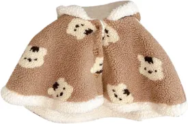 Baby Toddler Boys Girls Wool Blend Winter Hooded Outerwear Capes Poncho Coat Youth Winter Coat