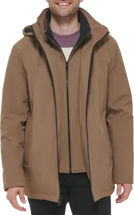 Calvin Klein Men's Hooded Jacket with Removable Bib