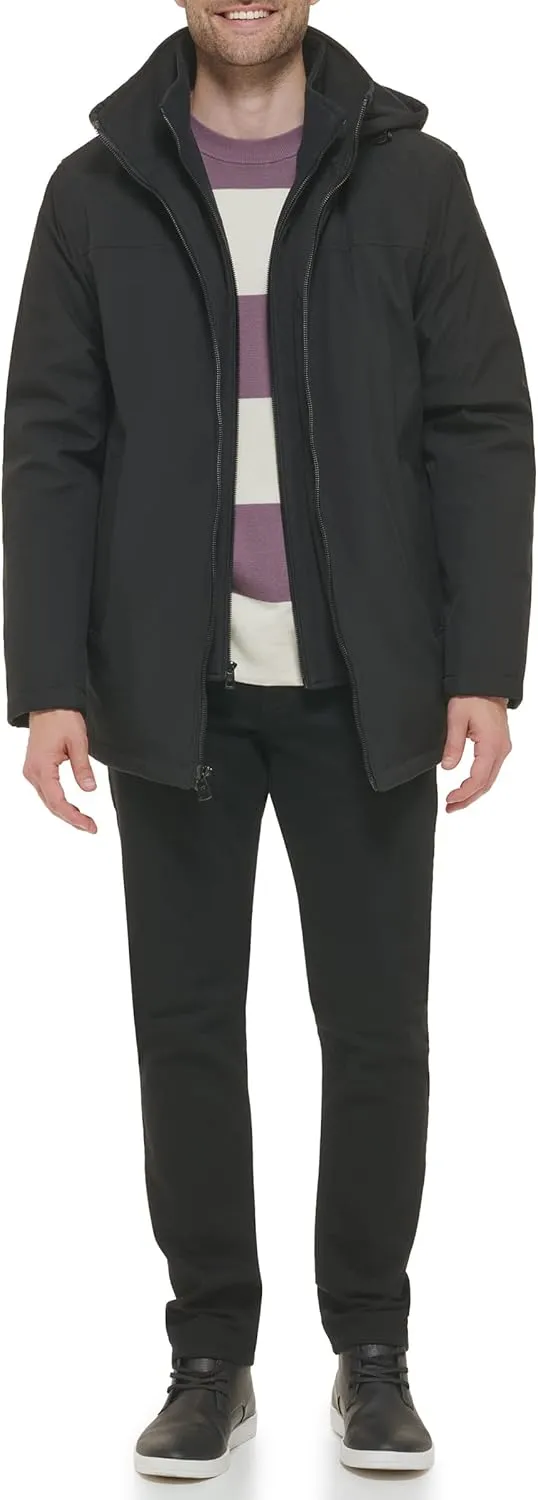 Calvin Klein Men's Hooded Jacket with Removable Bib