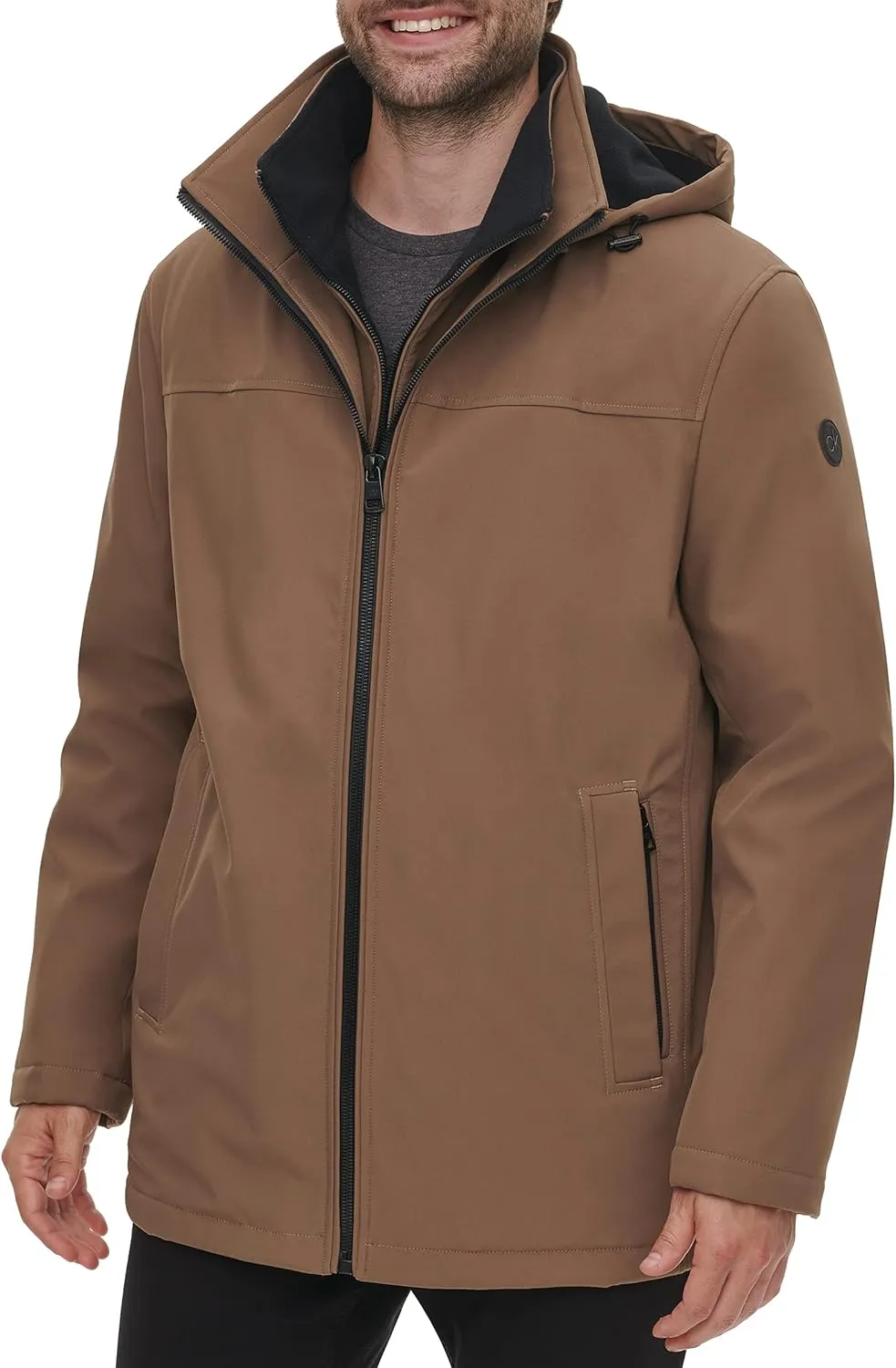 Calvin Klein Men's Hooded Jacket with Removable Bib