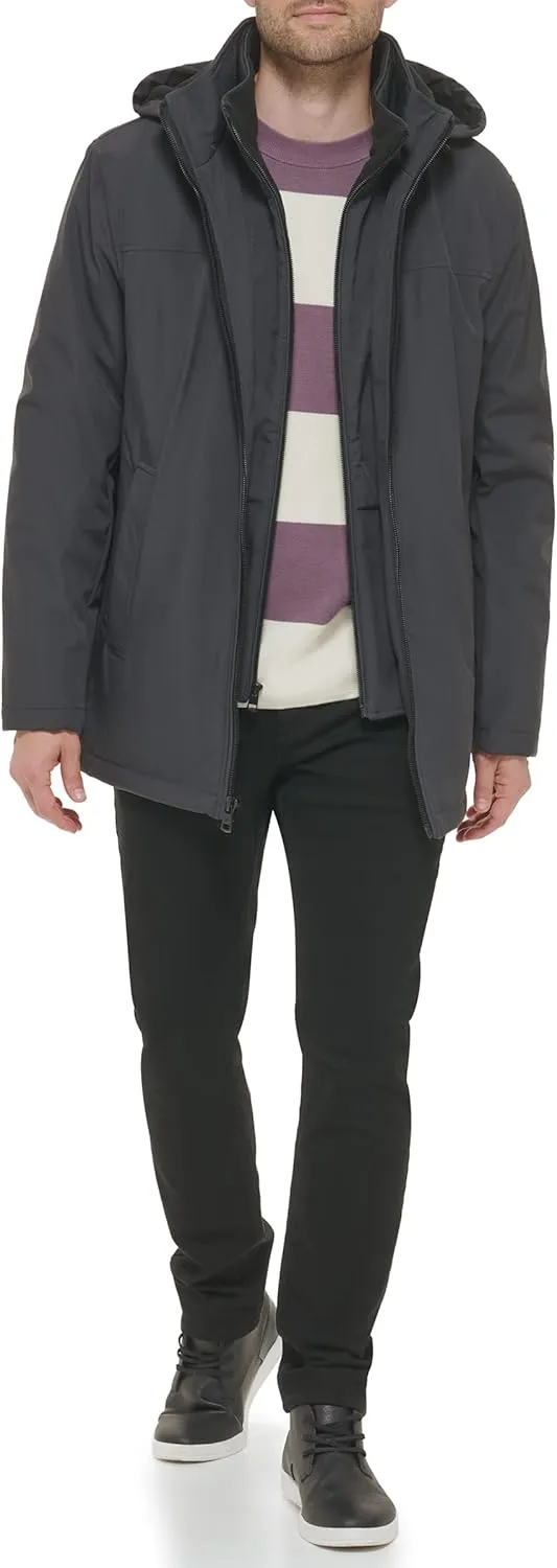 Calvin Klein Men's Hooded Jacket with Removable Bib