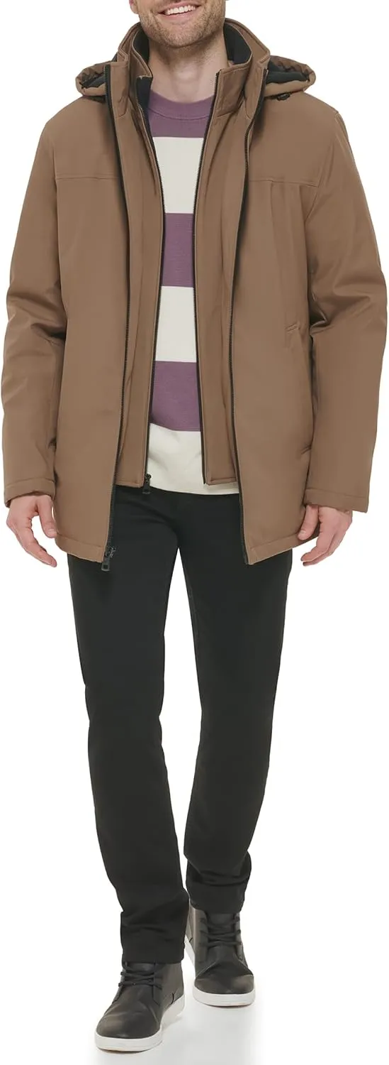 Calvin Klein Men's Hooded Jacket with Removable Bib