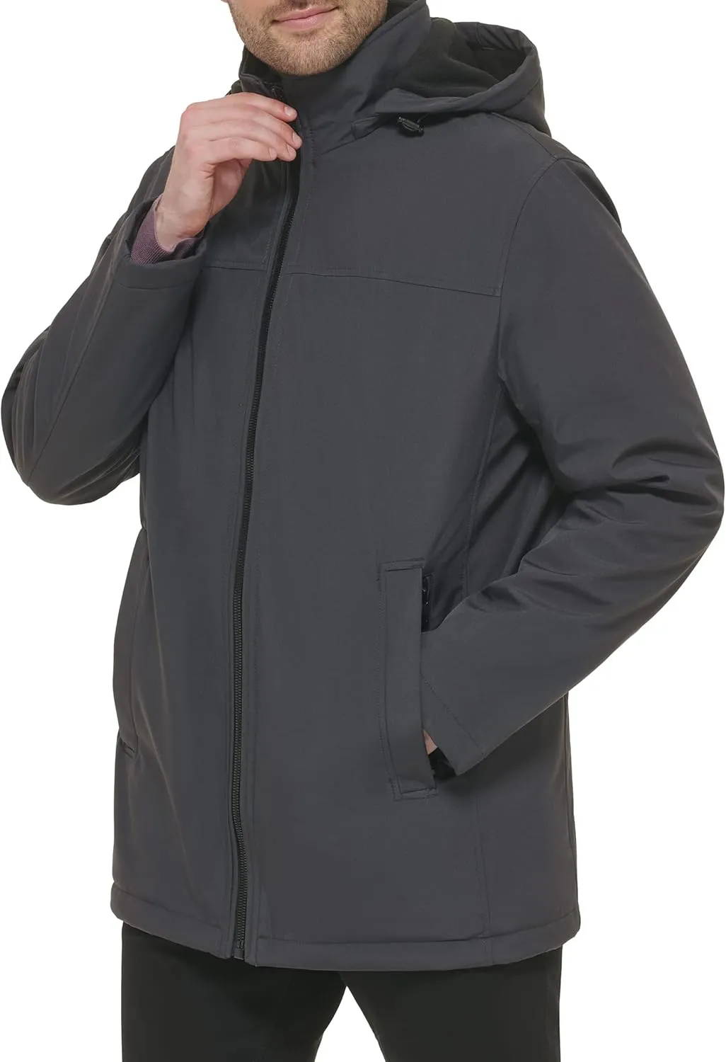 Calvin Klein Men's Hooded Jacket with Removable Bib