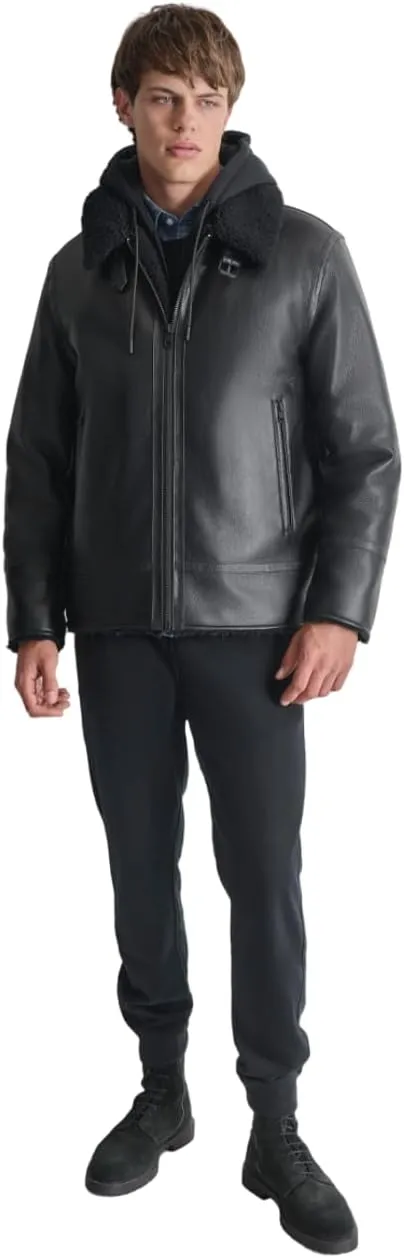 DKNY Men's Hooded Fashion Bomber Jacket