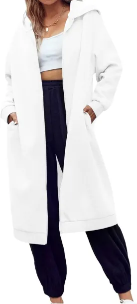 Dyexces Women Zip Up Hoodie Casual Long Hoodies for Women Tunic Sweatshirts Jackets Winter Coat with Pockets