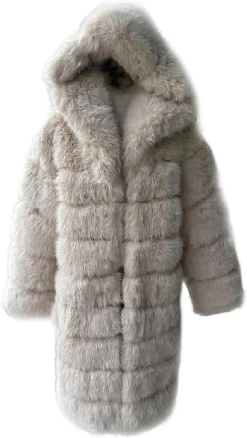 Lisa Colly Women's Winter Plus Size Parka Overcoat Long Sleeve Faux Fur Coat Jacket with Big Hooded