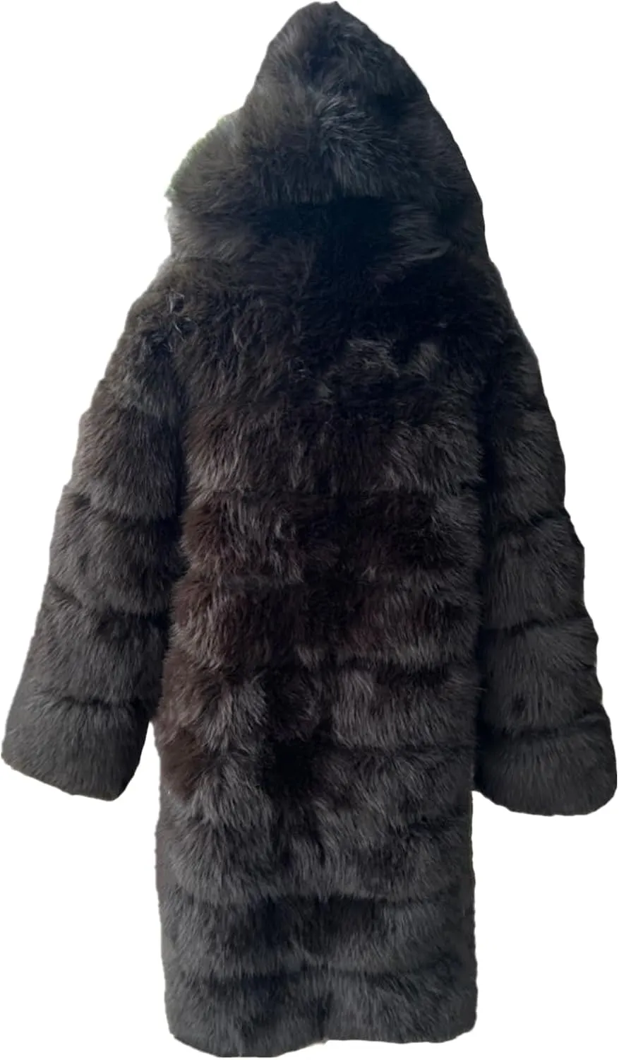 Lisa Colly Women's Winter Plus Size Parka Overcoat Long Sleeve Faux Fur Coat Jacket with Big Hooded