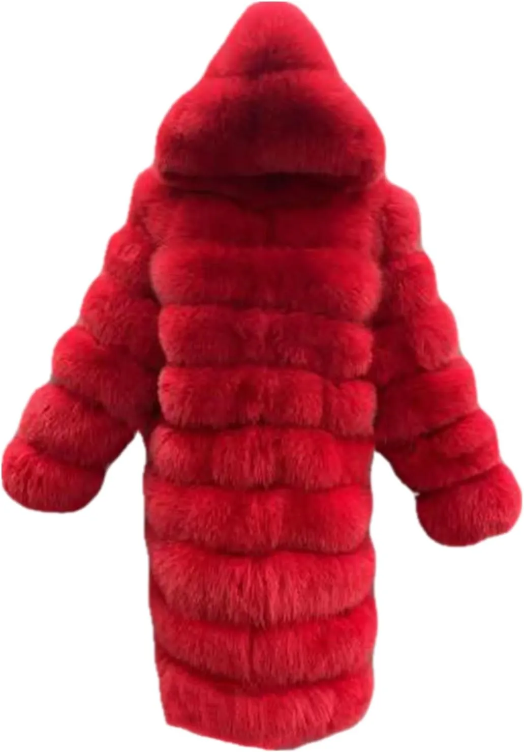 Lisa Colly Women's Winter Plus Size Parka Overcoat Long Sleeve Faux Fur Coat Jacket with Big Hooded