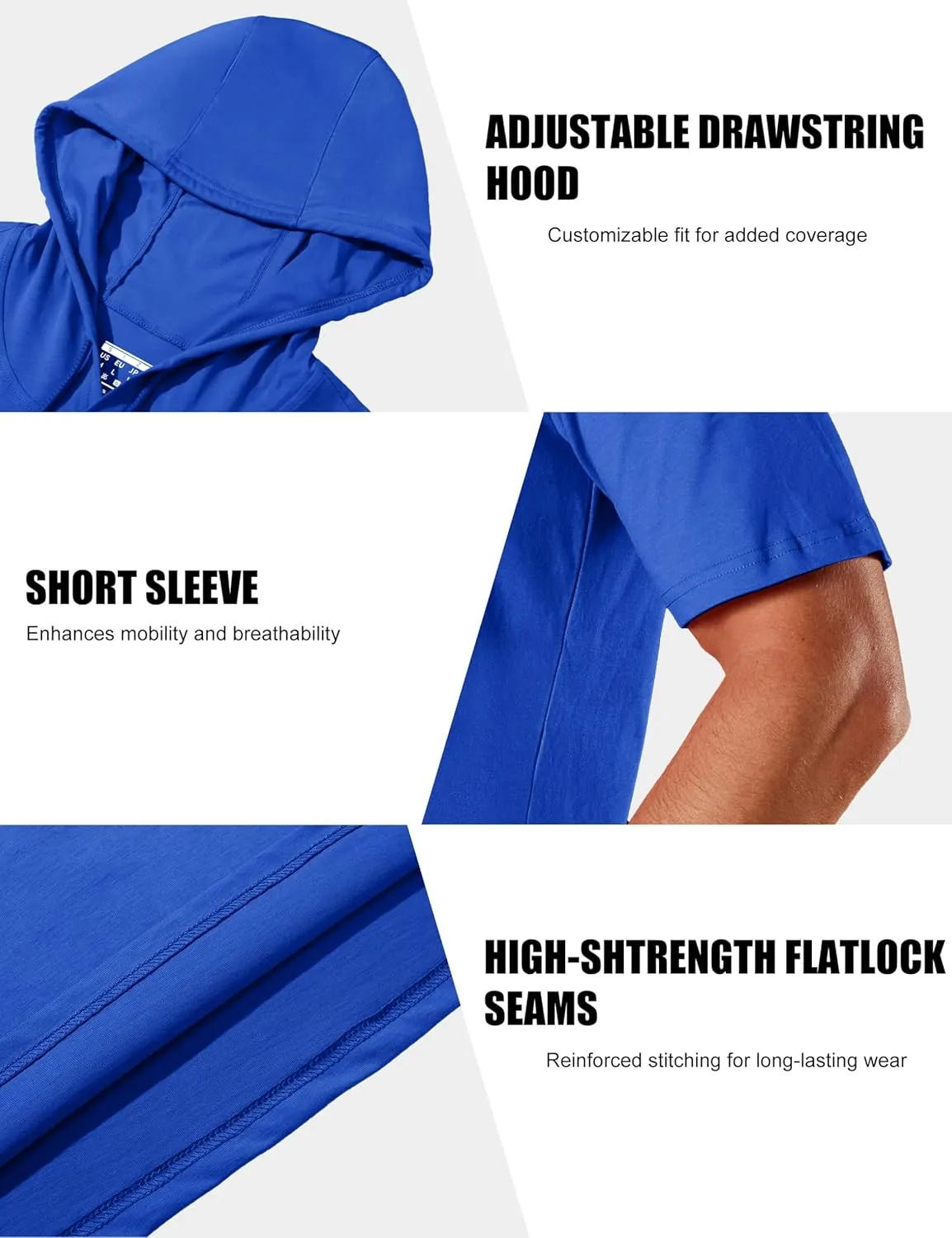 MAGCOMSEN Men's Short Sleeve Hoodie Cotton Hooded T Shirts Lightweight Sweatshirt Hoodies Pullover