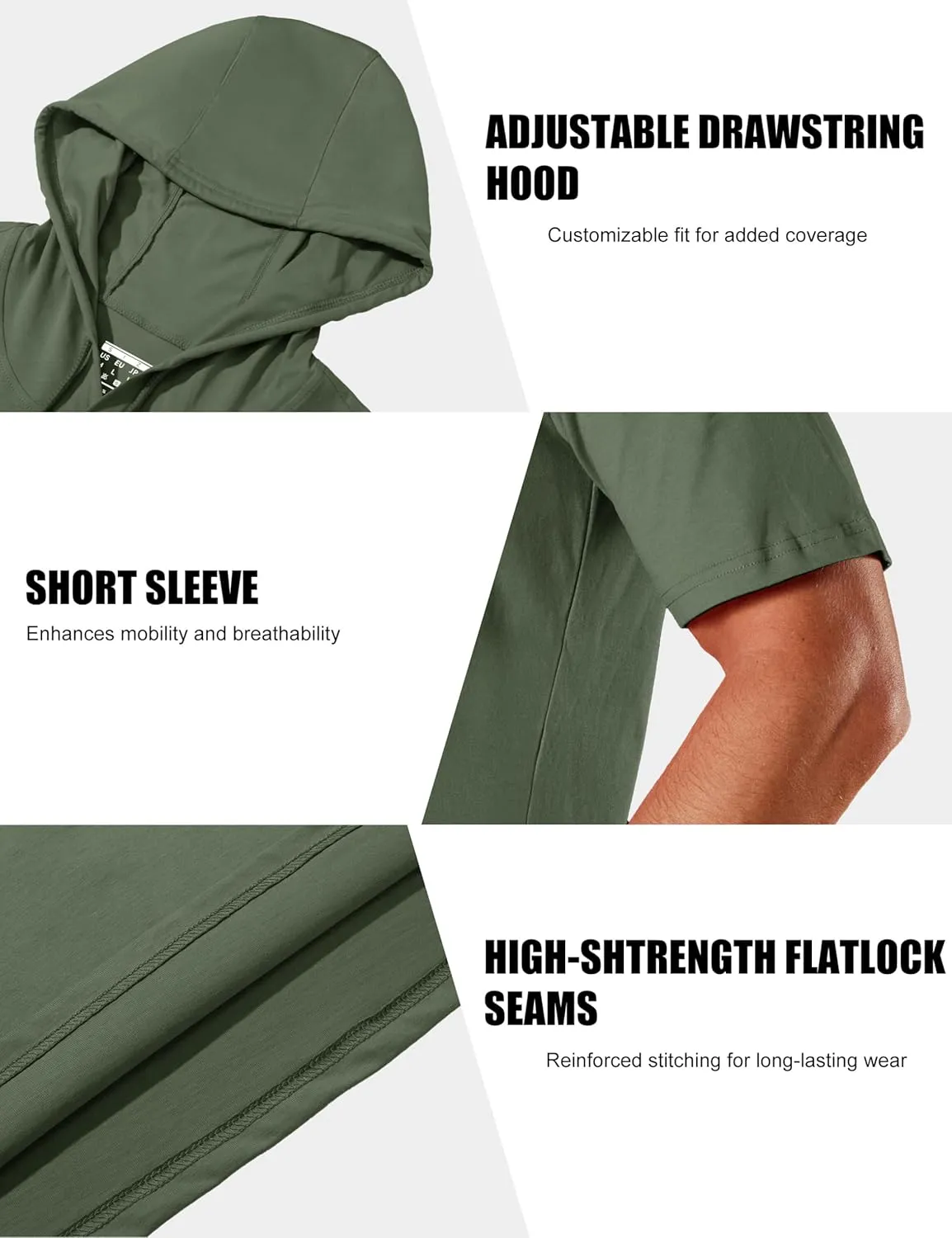 MAGCOMSEN Men's Short Sleeve Hoodie Cotton Hooded T Shirts Lightweight Sweatshirt Hoodies Pullover