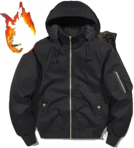 Xingfenly Military Hooded Men Warm Tactical Bomber Jacket Flight Casual Winter Padded With Oversized